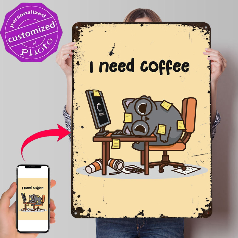 Gaming Accessories You Need - I Need Coffee 3D テクスチャメタルポスター カスタマイズされたウォールアート