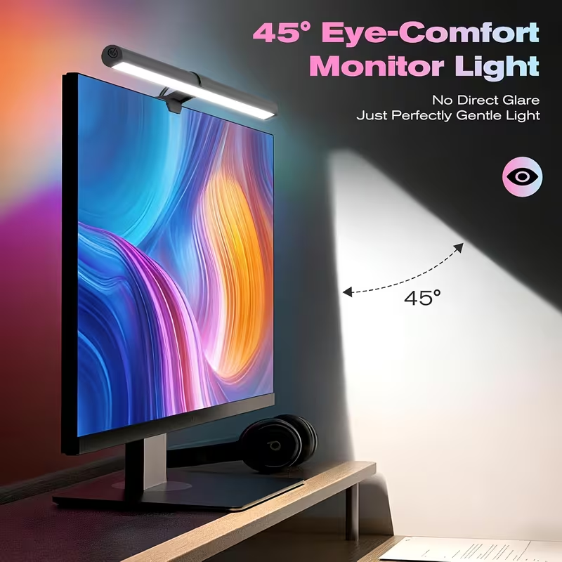 Monitor Light Bar - USB給電式LEDモニターライトバー、RGBカラーチェンジ式吊り下げスクリーンランプ、PCゲームルーム用無段階調光雰囲気ライト