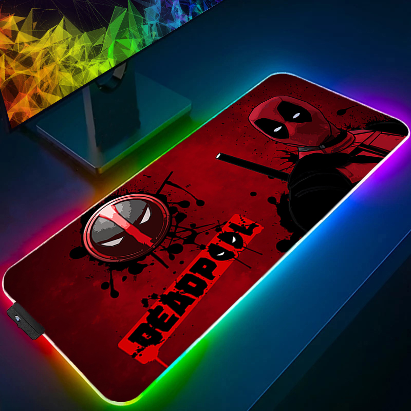 Gaming Accessories For Gaming Room - LED マウスパッドゲーミングバックライトロックエッジアニメアクセサリー RGB マウスパッドゲーマー PC コンプリートコンピュータ