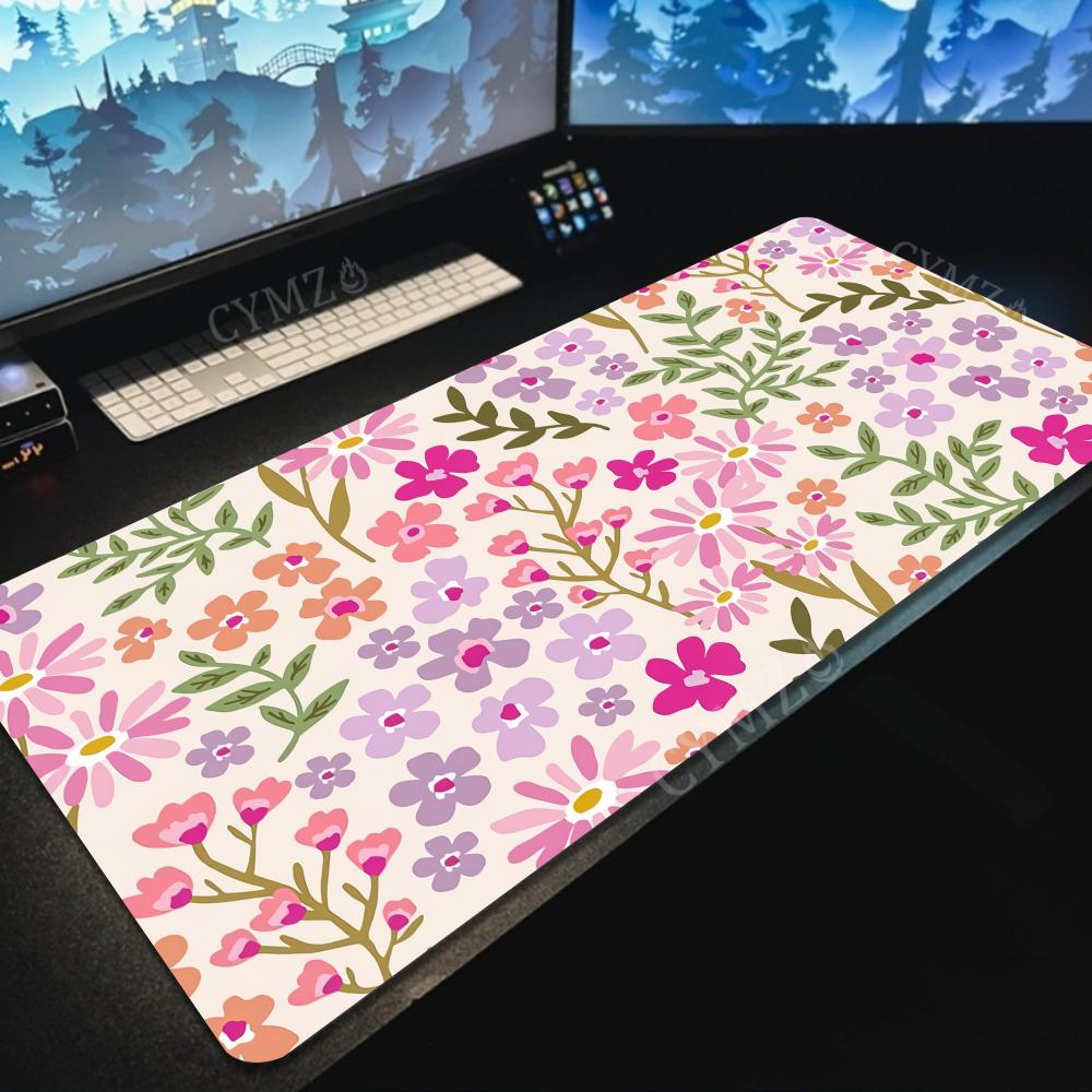 Vintage Gaming Accessories - ヴィンテージ花柄大型マウスパッドデスクマット滑り止めゲーミングマットテーブルマットpcアクセサリーキーボードマウスパッドオフィスカーペット