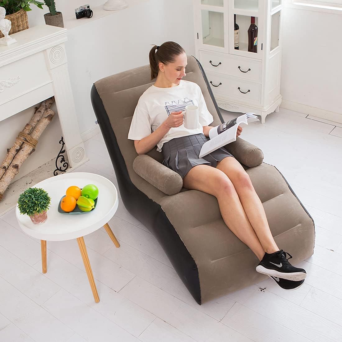 Gaming Accessories For Gaming Room - 折りたたみレイジーソファ、インフレータブルラウンジチェア厚みのある耐久性のある折り目、レジャーベッド睡眠用のコンパクトなゲームラウンジャーエアベンチ