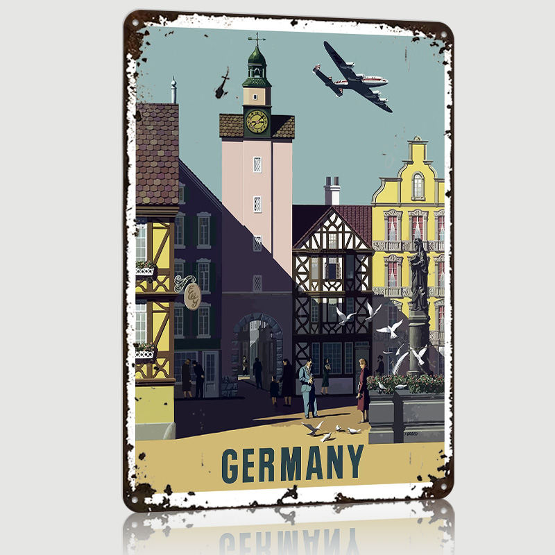 Gaming Accessories Germany - ドイツポスターカスタマイズされたヴィンテージメタルサインウォールアートレトロブリキの飾り板男性用洞窟装飾ゲームルームアクセサリー家屋用