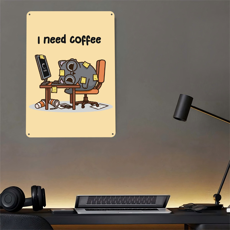 I Need Coffee 3D テクスチャメタルポスター  - Gaming Accessories You Need のレビューと価格
