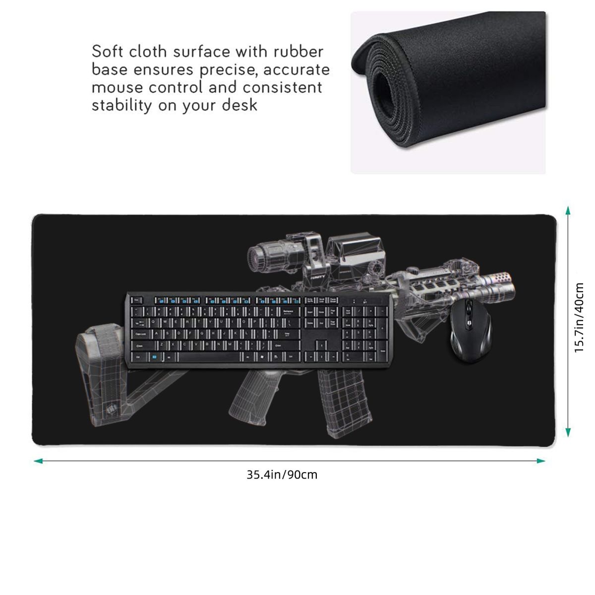 大型マウスパッドガン機械美学図面ゲーマーラップトップマットキ - Gaming Accessories Drawing のレビューと価格
