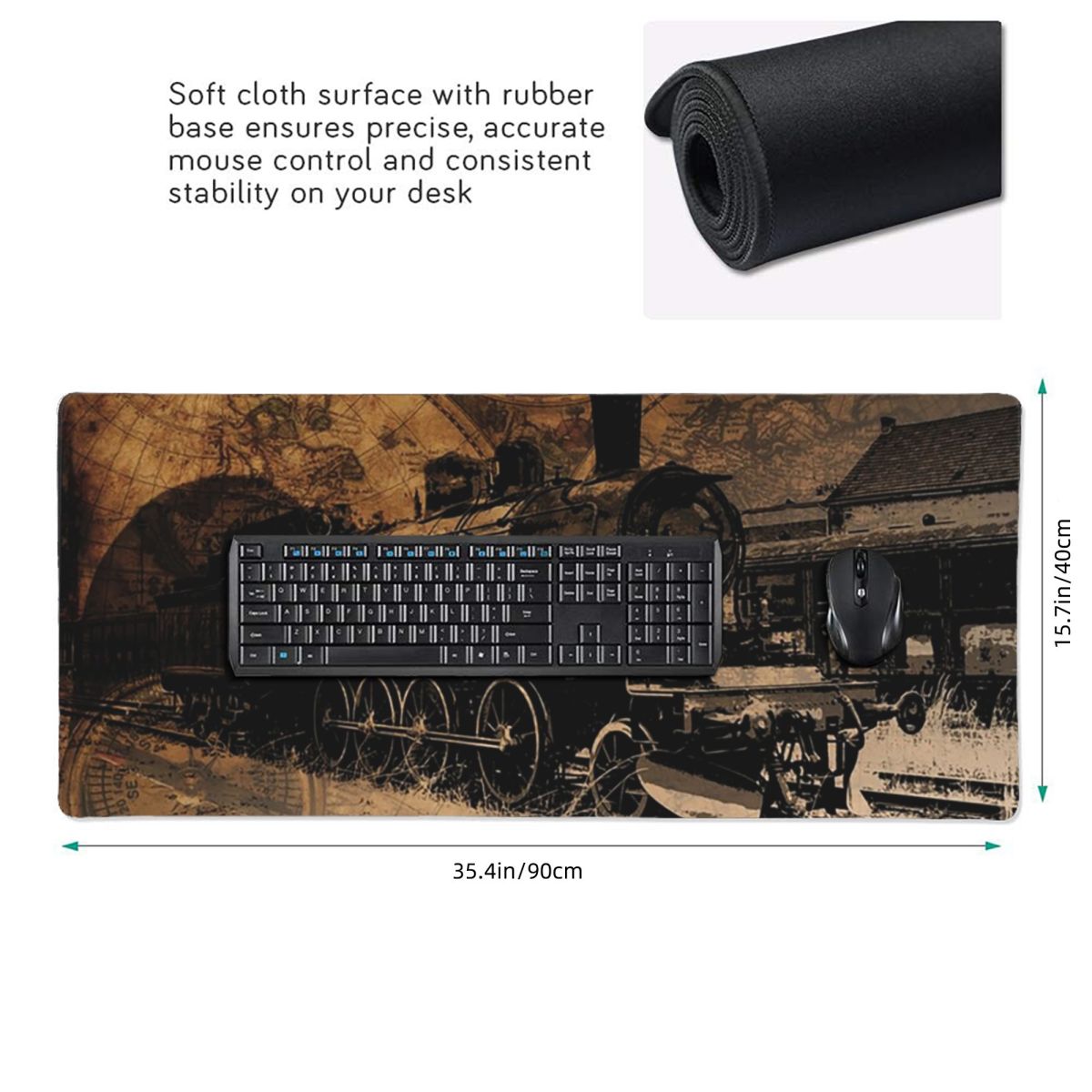 大型マウスパッドヴィンテージ蒸気機関車セピアスケッチアートP - Vintage Gaming Accessories のレビューと価格