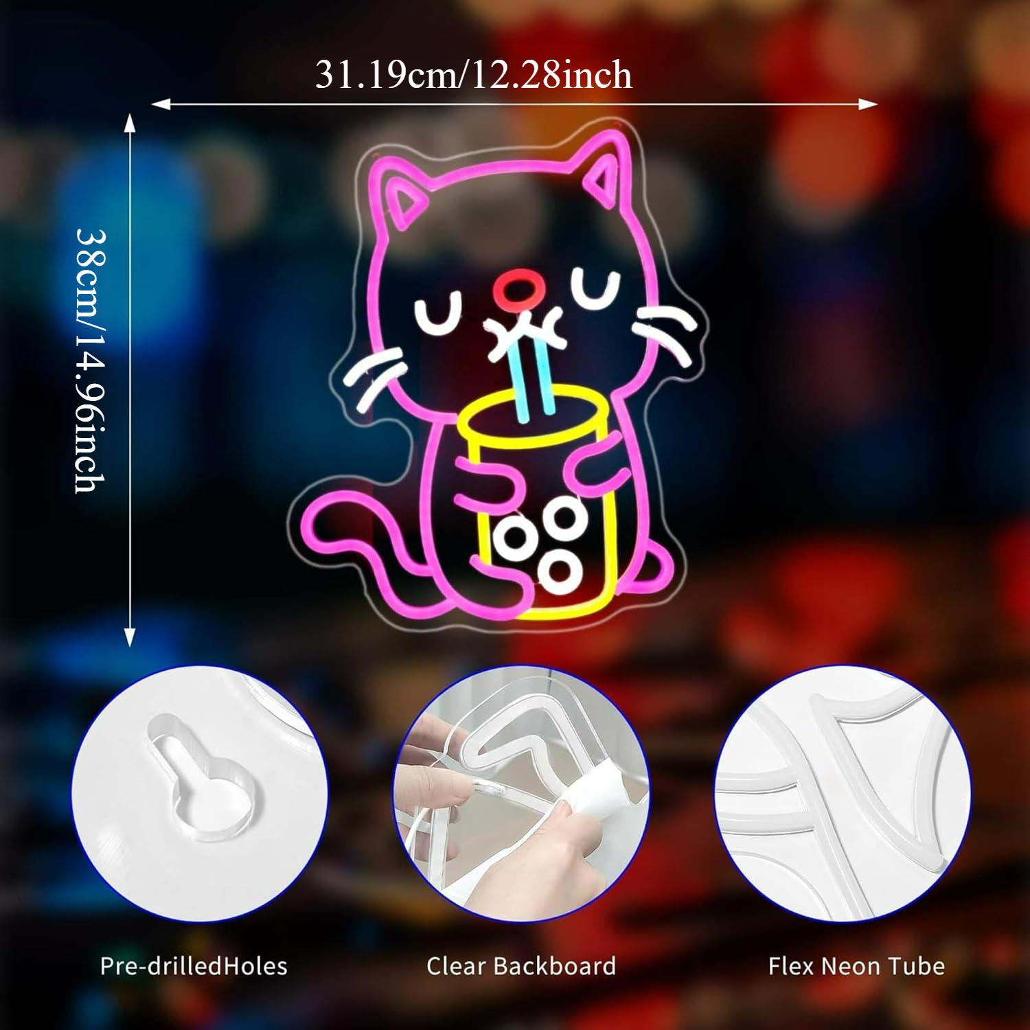 猫ボバティーネオンサイン USB調光LEDライト 寝室 クラ - Gaming Accessories Shop のレビューと価格
