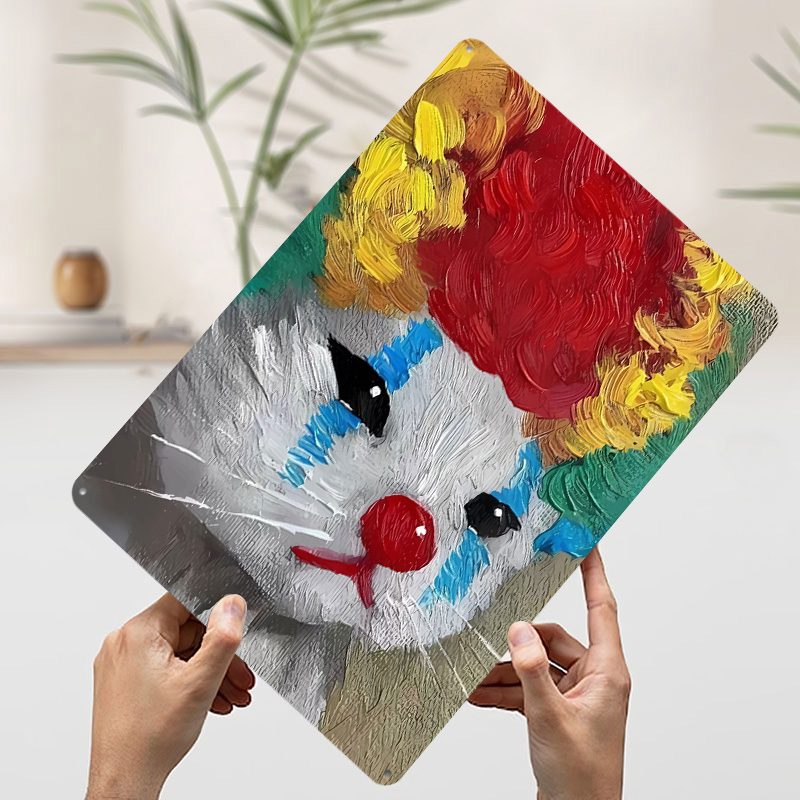 悲しいピエロ猫の絵画ブリキポスターカスタマイズ可能な壁アート - Vintage Gaming Accessories のレビューと価格