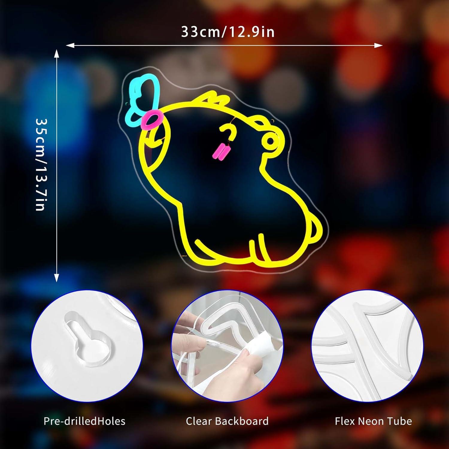 カピバラネオンサイン USB調光式LEDネオンライト、部屋、 - Gaming Accessories Shop のレビューと価格
