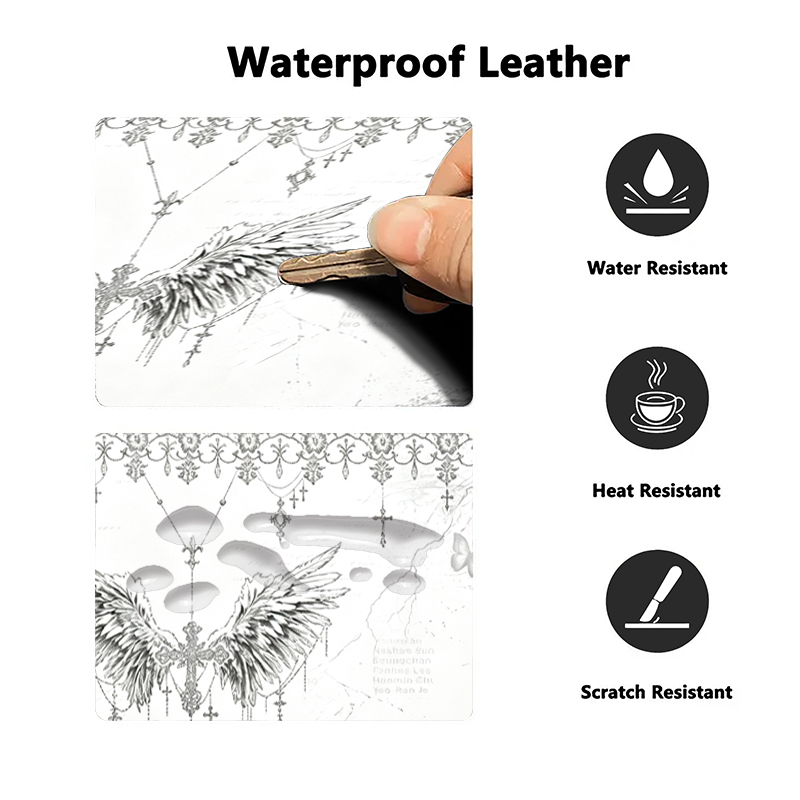 レザーマウスパッド黒白アニメ美学エンジェルガールマウスパッド - Gaming Office Accessories のレビューと価格