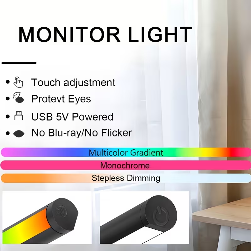 LEDコンピュータースクリーンハンギングライトバーUSBモニ - Monitor Light Bar のレビューと価格