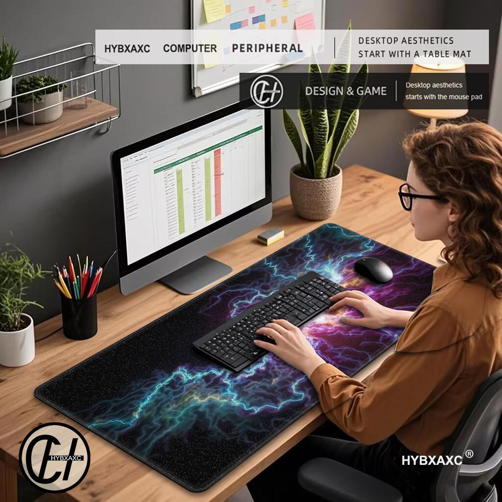 HD マウスパッド ゲームデスクアクセサリー 抽象的な雷と星 - Gaming Accessories Images のレビューと価格